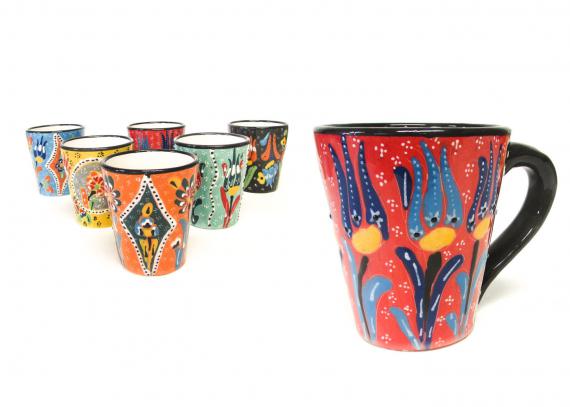 Relief Design Conical Ceramic Mug