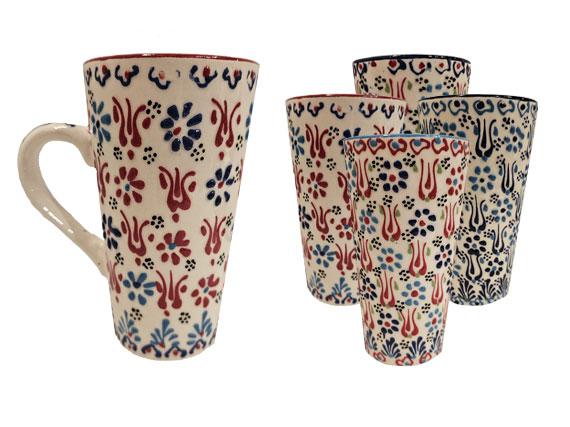 Latte Ceramic Mug Aegean mix Pattern