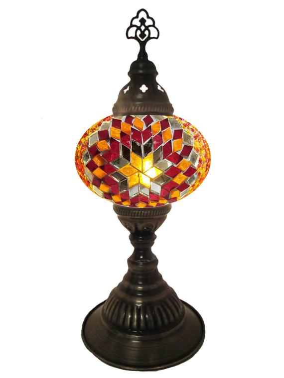 Mosaic Desk Lamp - Gold, Red and Orange