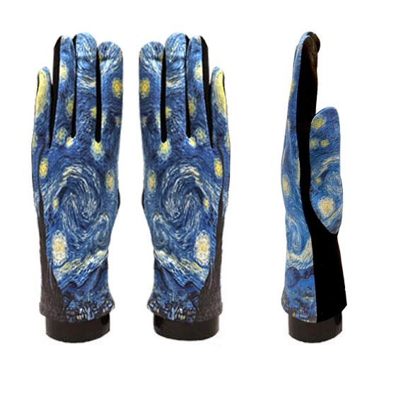 Artist Van Gogh Starry Night digital print done in a Suede