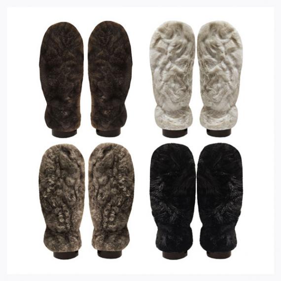 Extra thick chunky faux fur mittens
