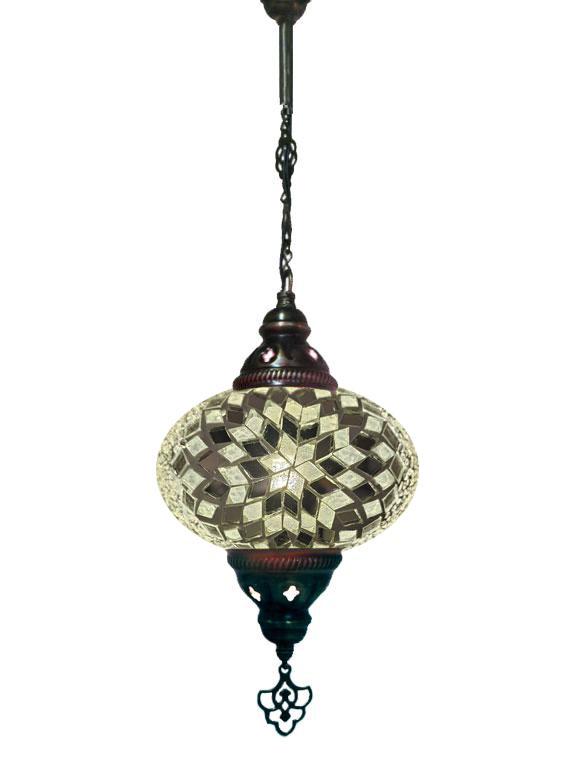 Hanging Mosaic Chandelier Lamp - White