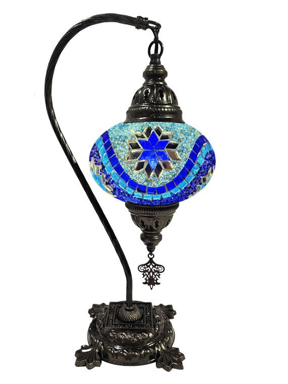 Hanging Mosaic Desk Lamp - Blue and Turquoise