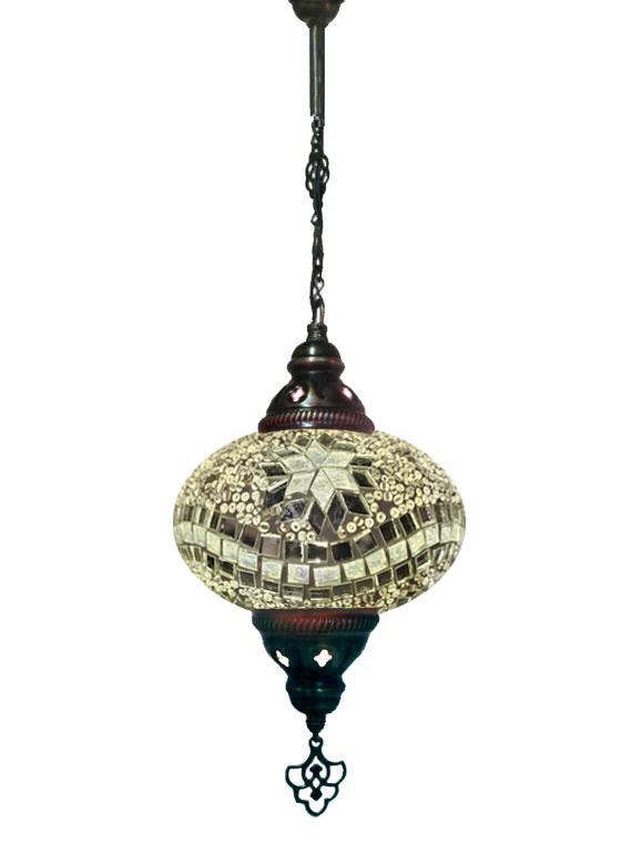 Hanging Mosaic Chandelier Lamp - White