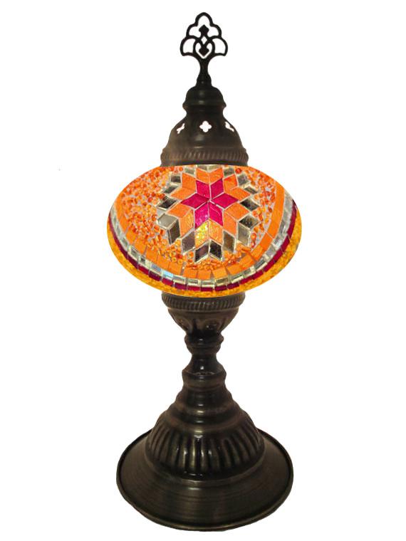 Mosaic Desk Lamp - Red and Orange