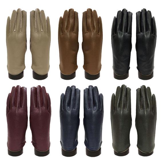 Vegan Leather Glove with plate trim texting glove with touch