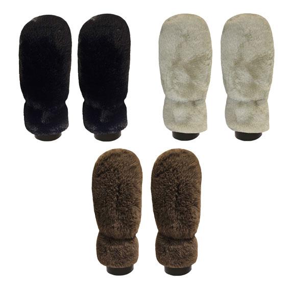 So Soft to the touch, faux fur mitten - Black, Cream and Brown