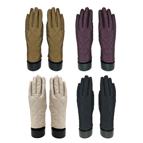 Quilted design gloves - Hrvest Gold, Wine, Cream and Black
