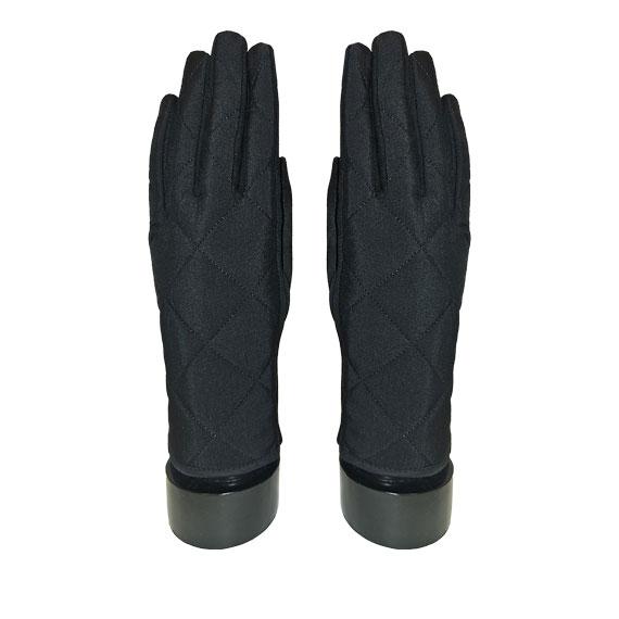 Quilted design gloves - Black