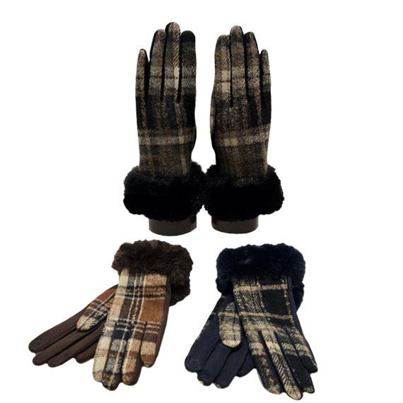 Woolen feeling texture with warm tone plaid done in 3 color