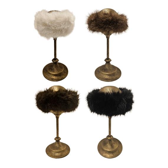 Soft to the touch faux fur head wrap - Cream Light Brown, Dark Brown a…