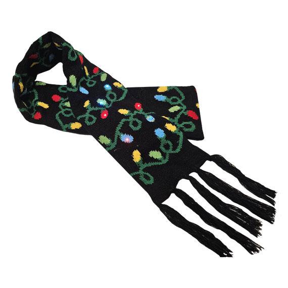 Festive Lights on black background, Light Up Scarf