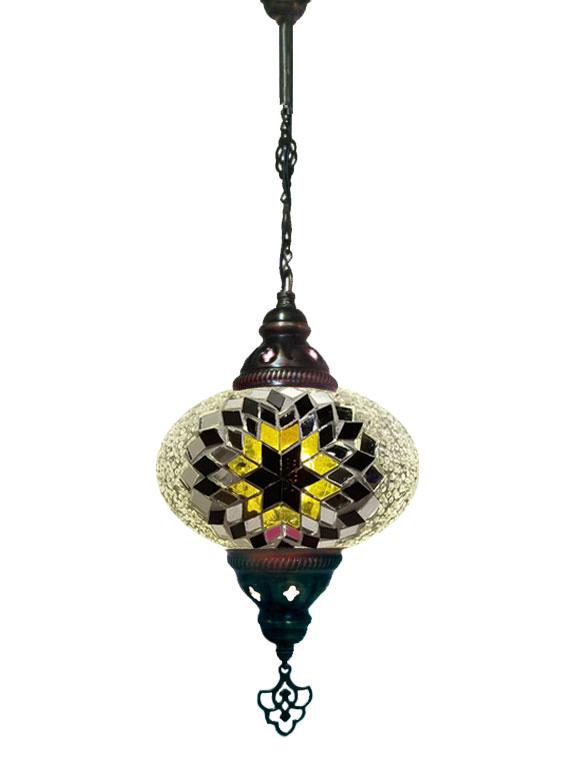 Hanging Mosaic Chandelier Lamp - Brown