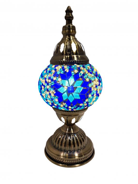 Mosaic Glass Desk Lamp - Blue
