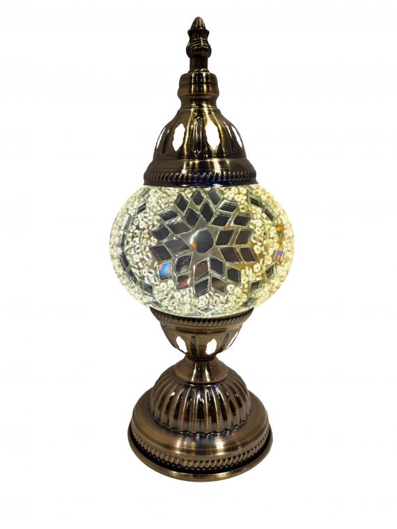 Mosaic Glass Desk Lamp - White
