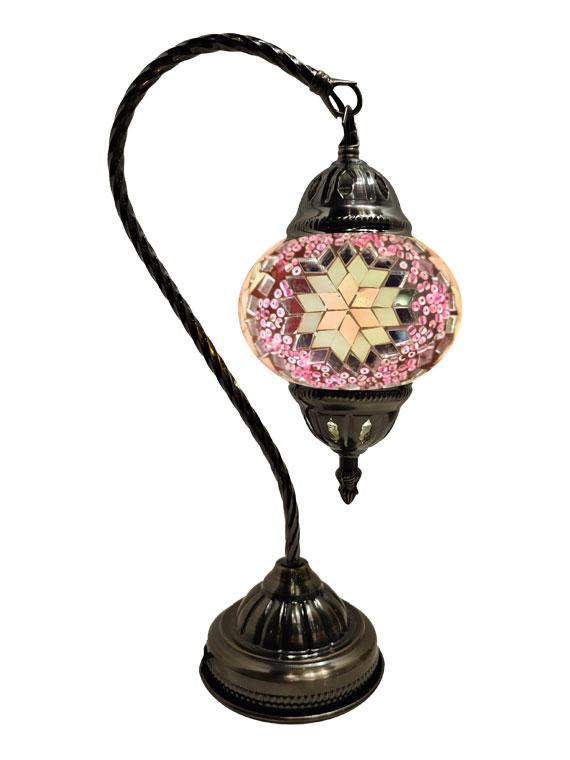 Mosaic Glass Hanging Desk Lamp - Pink and White