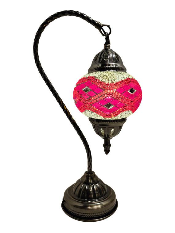 Mosaic Glass Hanging Desk Lamp - Red and White