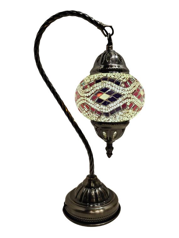 Mosaic Glass Hanging Desk Lamp - White