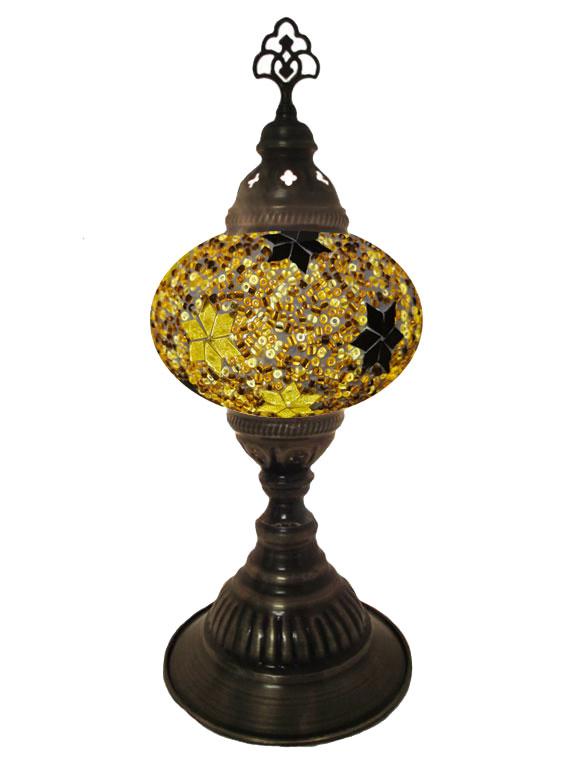Mosaic Desk Lamp - Yellow and Brown