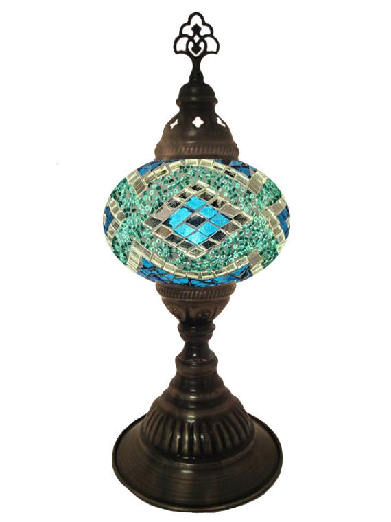 Mosaic Desk Lamp - Blue and Turquoise