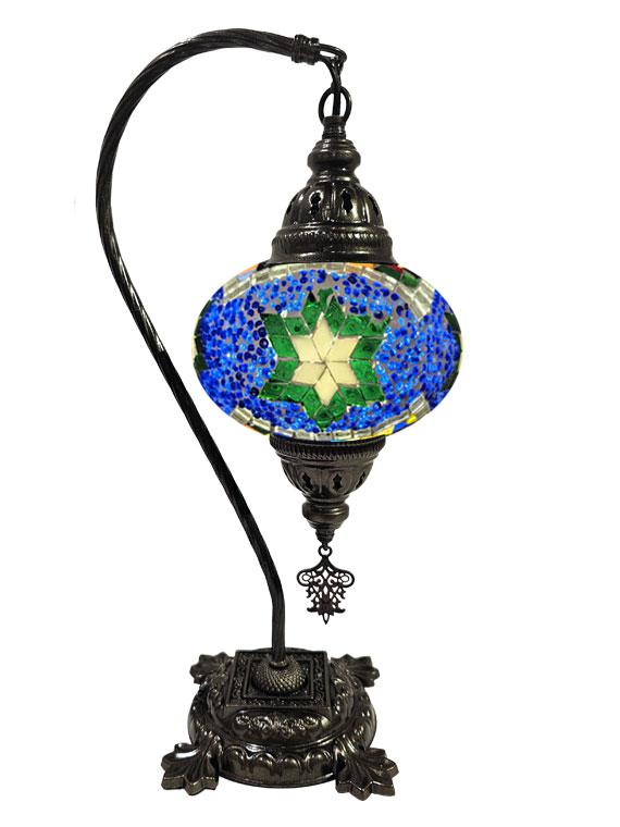 Hanging Mosaic Desk Lamp - Blue, Green and White