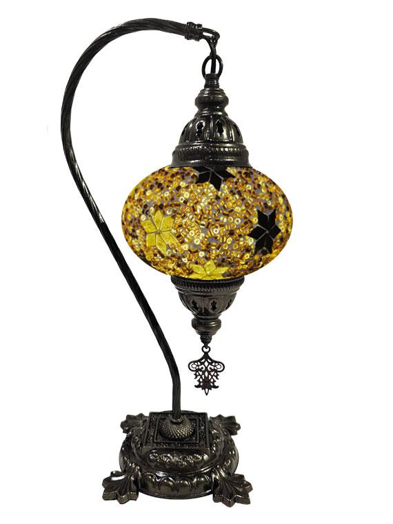 Hanging Mosaic Desk Lamp - Yellow and Brown