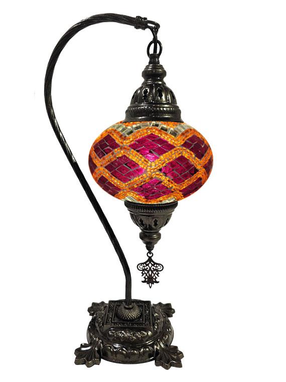 Hanging Mosaic Desk Lamp - Red and Orange