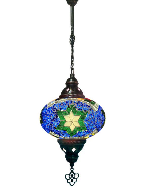 Hanging Mosaic Chandelier Lamp - White