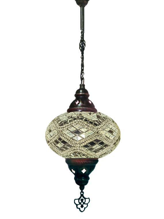 Hanging Mosaic Chandelier Lamp - White