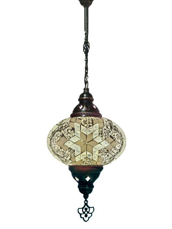 Hanging Mosaic Chandelier Lamp - White