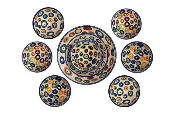 Multi Eye Design Ceramic Bowl