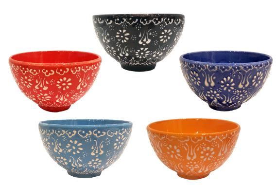 Pastel Design Footed Ceramic Bowl