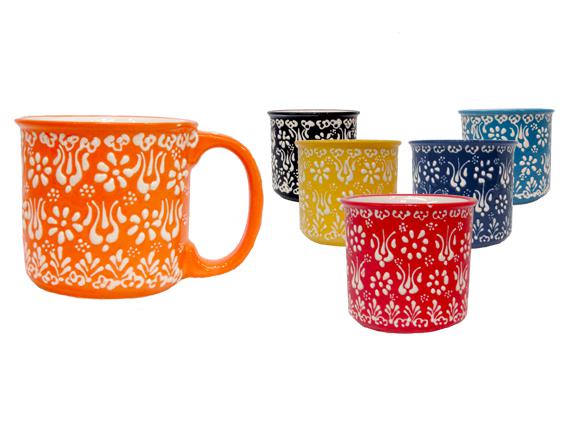 Pastel Design Barrel Ceramic Mug