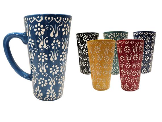 Latte Ceramic Mug Pastel Pattern