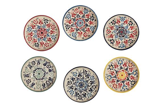Small Plate Coaster with rim Aegean pattern