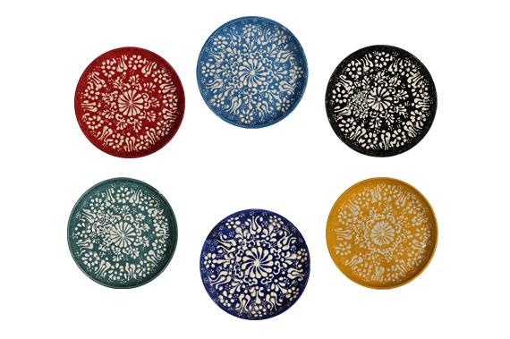 Small Plate Coaster with rim Pastel pattern