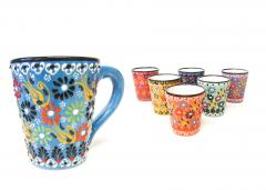 Relief Design Conical Ceramic Mug, 325ml