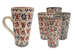 Latte Ceramic Mug Aegean mix Pattern