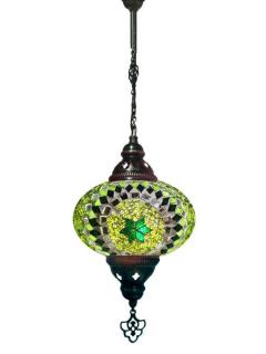 Hanging Mosaic Chandelier Lamp - Green