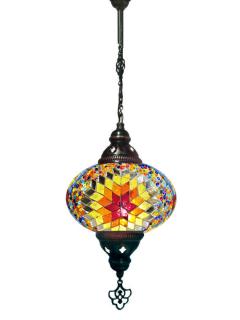 Hanging Mosaic Chandelier Lamp - Multi