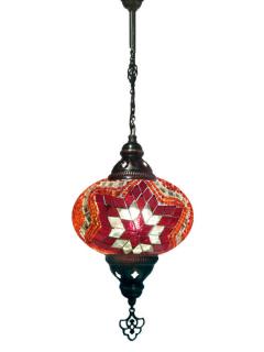 Hanging Mosaic Chandelier Lamp - Red