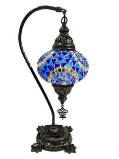 Hanging Mosaic Desk Lamp - Blue and Turquoise