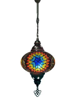 Hanging Mosaic Chandelier Lamp - Multi
