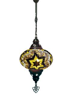 Hanging Mosaic Chandelier Lamp - Brown
