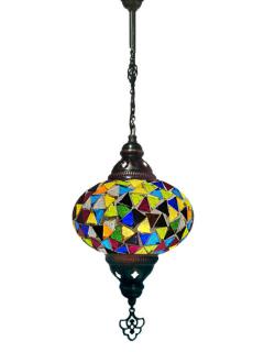 Hanging Mosaic Chandelier Lamp - Multi