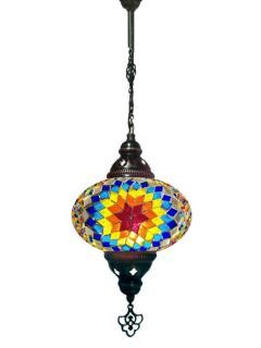 Hanging Mosaic Chandelier Lamp - Multi