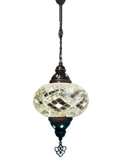Hanging Mosaic Chandelier Lamp - White