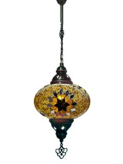 Hanging Mosaic Chandelier Lamp - Brown