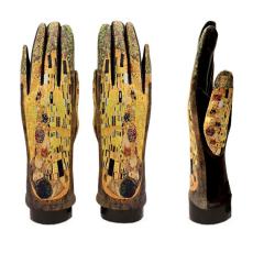Artist Gustav Klimt The Kiss digital print done in a Suede