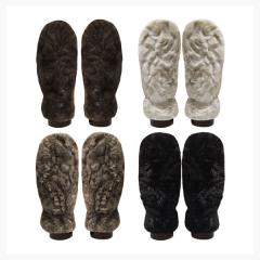Extra thick chunky faux fur mittens